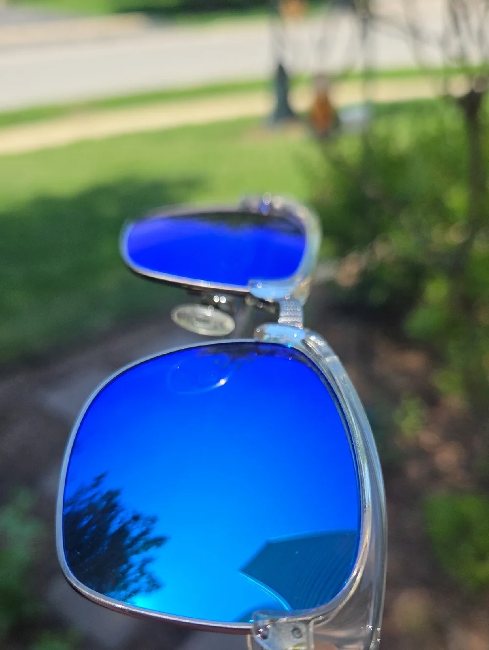 Maui Jim Kawika MJ B257 05CR Clear Frame Blue Mirrored Lens Sunglasses